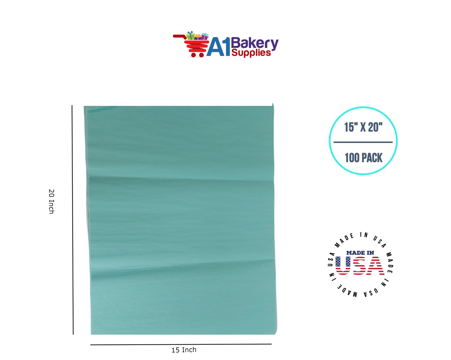 Pistachio Tissue Paper 15 Inch x 20 Inch -100 Sheets Pack