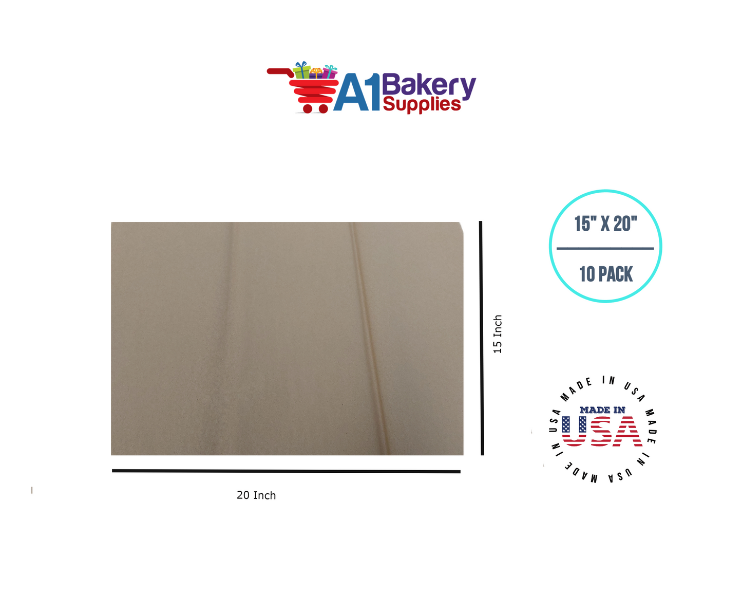 Desert Tan Tissue Paper Squares, Bulk 10 Sheets, Premium Gift Wrap and Art Supplies for Birthdays, Holidays, or Presents by A1BakerySupplies, Small 15 Inch x 20 Inch