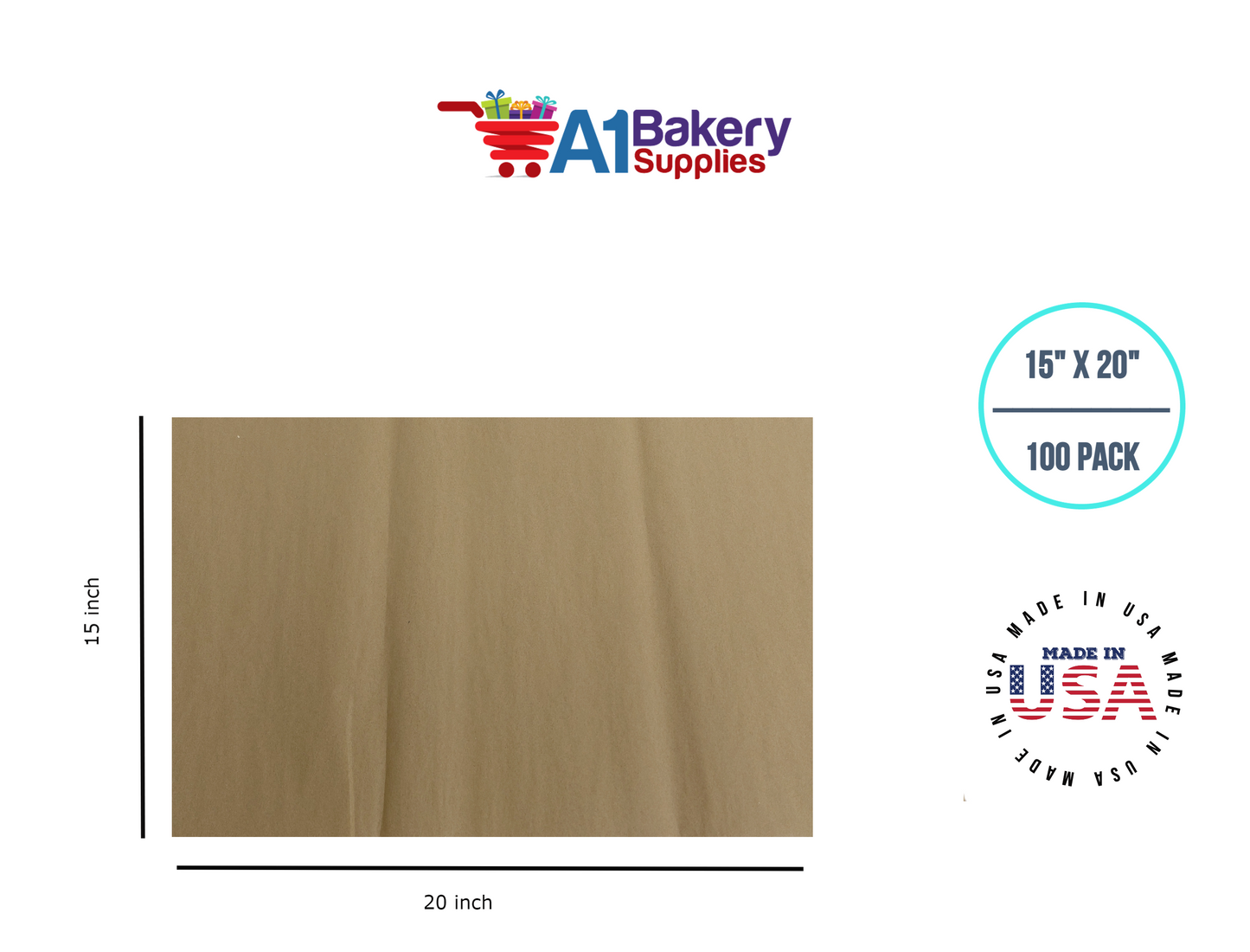 Antique Gold Tissue Paper 15 Inch x 20 Inch - 100 Sheets Pack