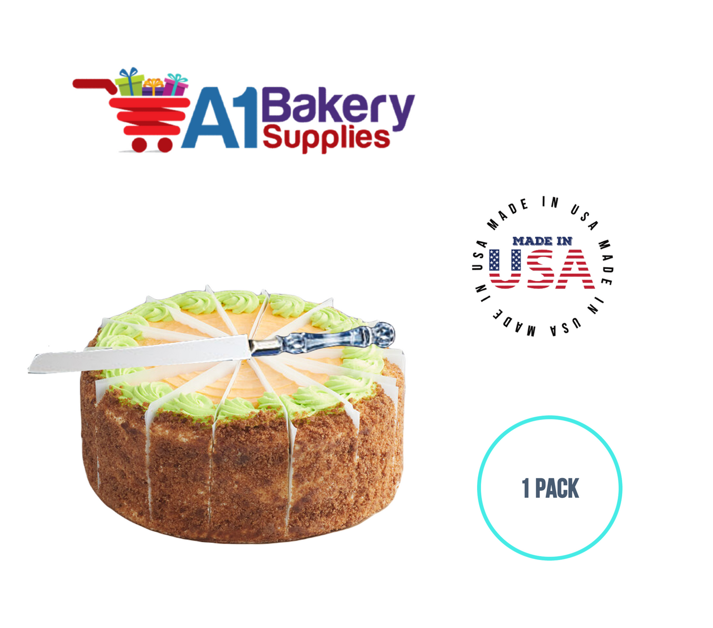 A1BakerySupplies Cake Knife - Crystal Handle 1 pack Wedding Accessories for Birthday Cake Decorations and Anniversary