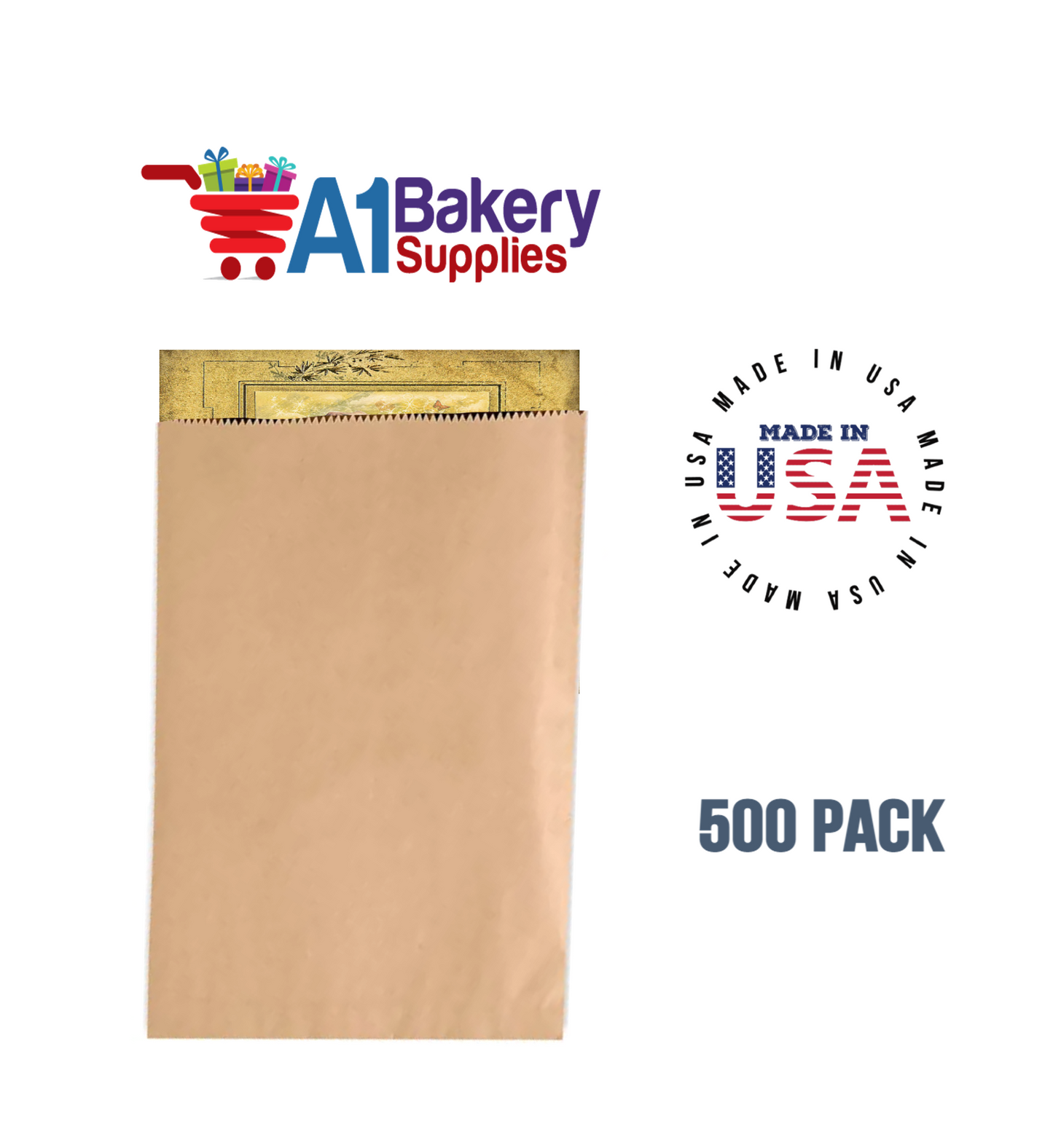 Kraft Flat Merchandise Bags, Medium, 500 Pack - 17"x21"