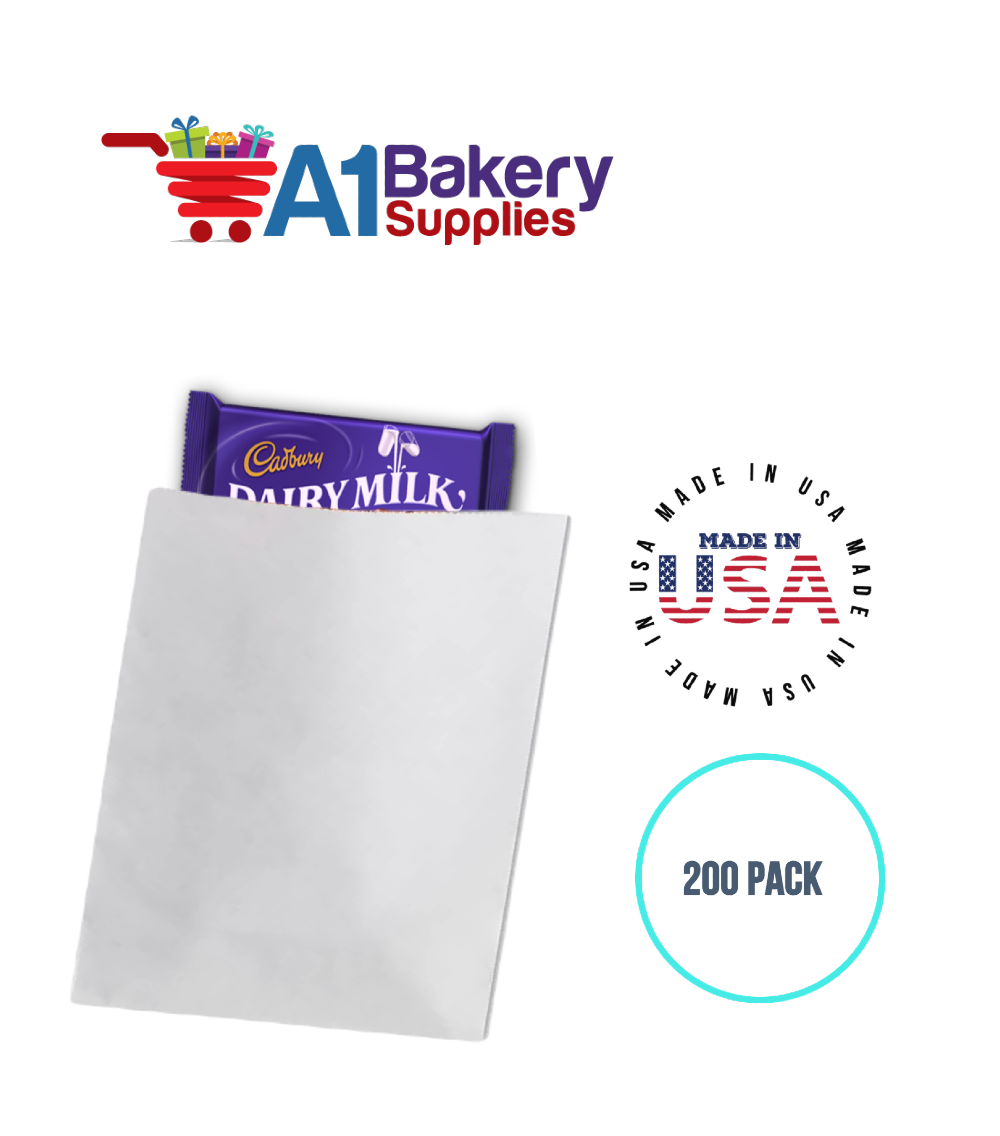 White Flat Merchandise Bags, Medium, 200 Pack - 6-1/4"x9-1/4"