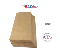 Kraft Brown Flat Paper Merchandise Bags 10 pack by A1 Bakery supplies (5x7.5)