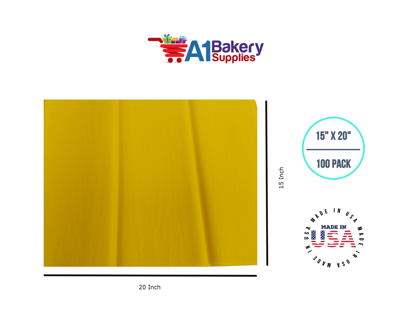 Dandelion Tissue Paper Squares, Bulk 100 Sheets, Premium Gift Wrap and Art Supplies for Birthdays, Holidays, or Presents by A1BakerySupplies, Medium 15 Inch x 20 Inch