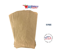 Kraft Brown Flat Paper Merchandise Bags 10 pack by A1 bakery supplies (6x9)