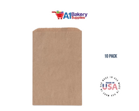 Kraft Brown Flat Paper Merchandise Bags 10 pack by A1 bakery supplies (15x18)