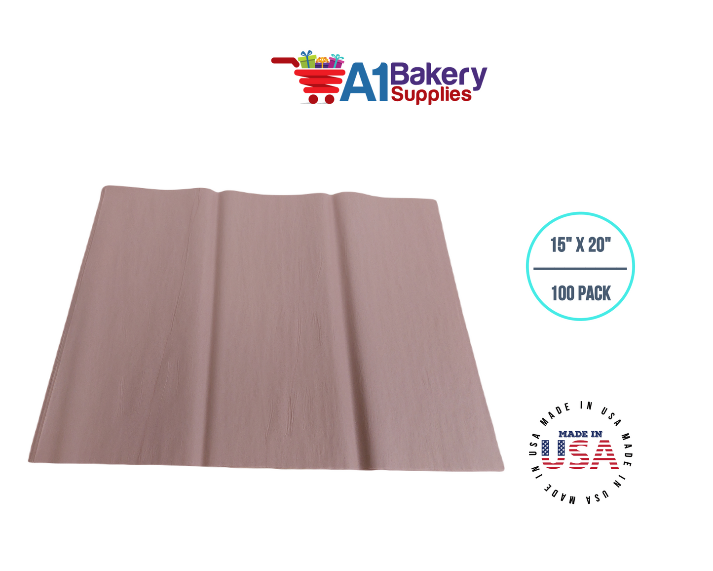 Rose gold Tissue Paper Squares, Bulk 100 Sheets, Premium Gift Wrap and Art Supplies for Birthdays, Holidays, or Presents by A1BakerySupplies, Large 15 Inch x 20 Inch