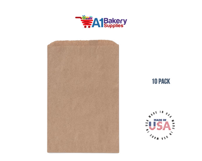 Kraft Brown Flat Paper Merchandise Bags 10 pack by A1 bakery supplies (10x13)