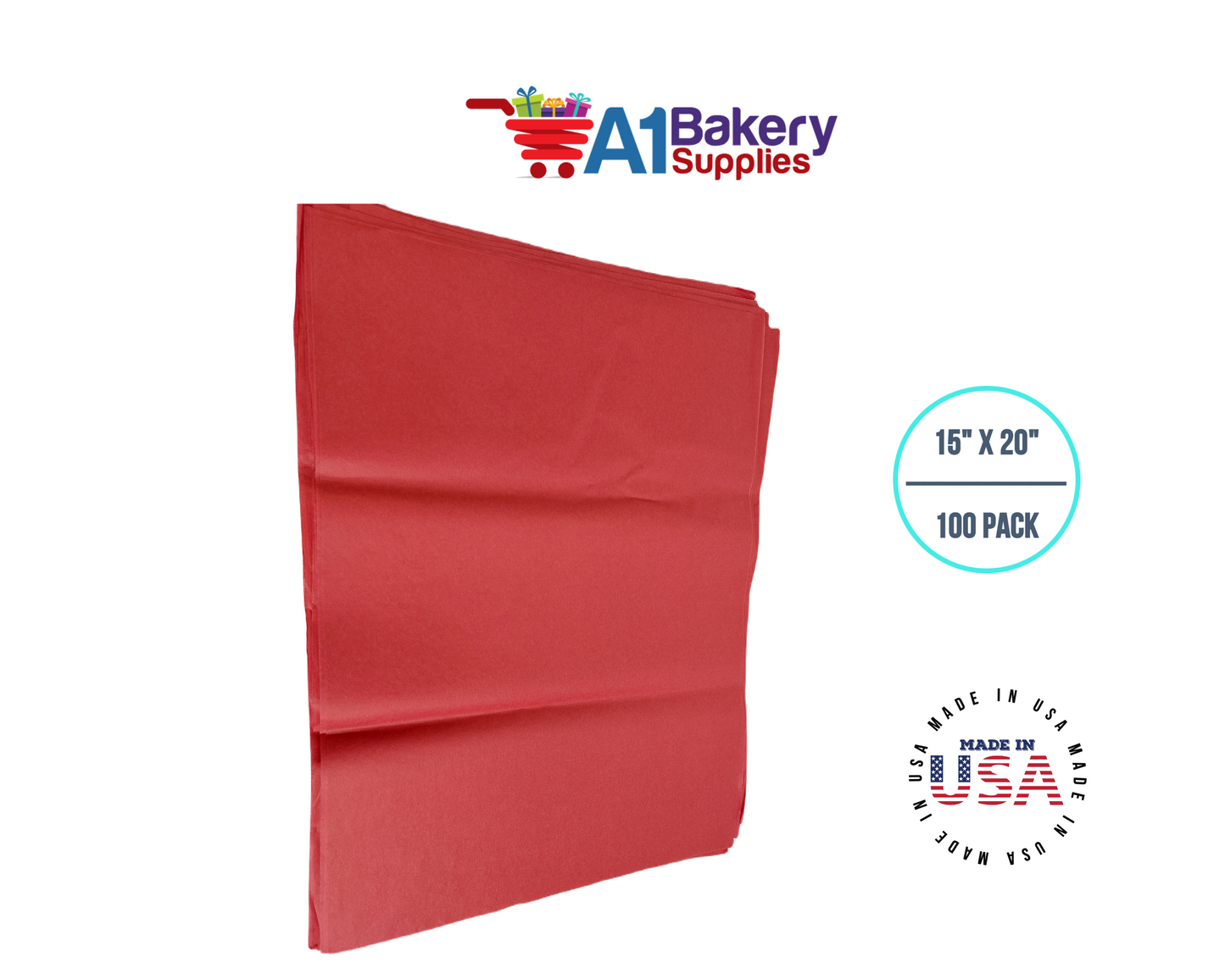 Red Tissue Paper 15 Inch x 20 Inch - 100 Sheets