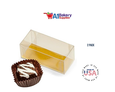 Clear Candy Box with Gold Bottom Insert for 2 Candies truffles Box - 2 Pack