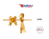 Gold 4" Butterfly pull bows of 50 Pack by A1 Bakery supplies