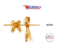 Gold 4" Butterfly pull bows of 100 Pack by A1 Bakery supplies