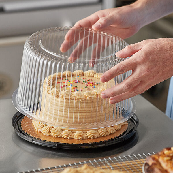 Cake domes Cake Box 10 to 11 Inch Double Layer Clear Cake Container Dome and Base Carry & Display Storage Box