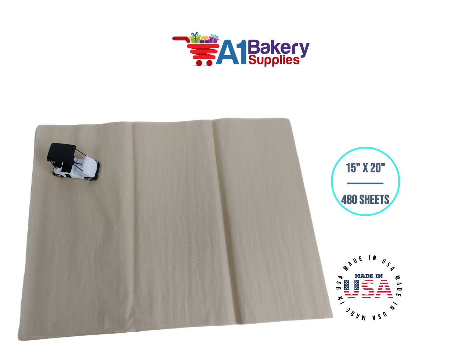 Parchment Tissue Paper Squares, Bulk 480 Sheets, Premium Gift Wrap and Art Supplies for Birthdays, Holidays, or Presents by A1BakerySupplies, Large 15 Inch x 20 Inch