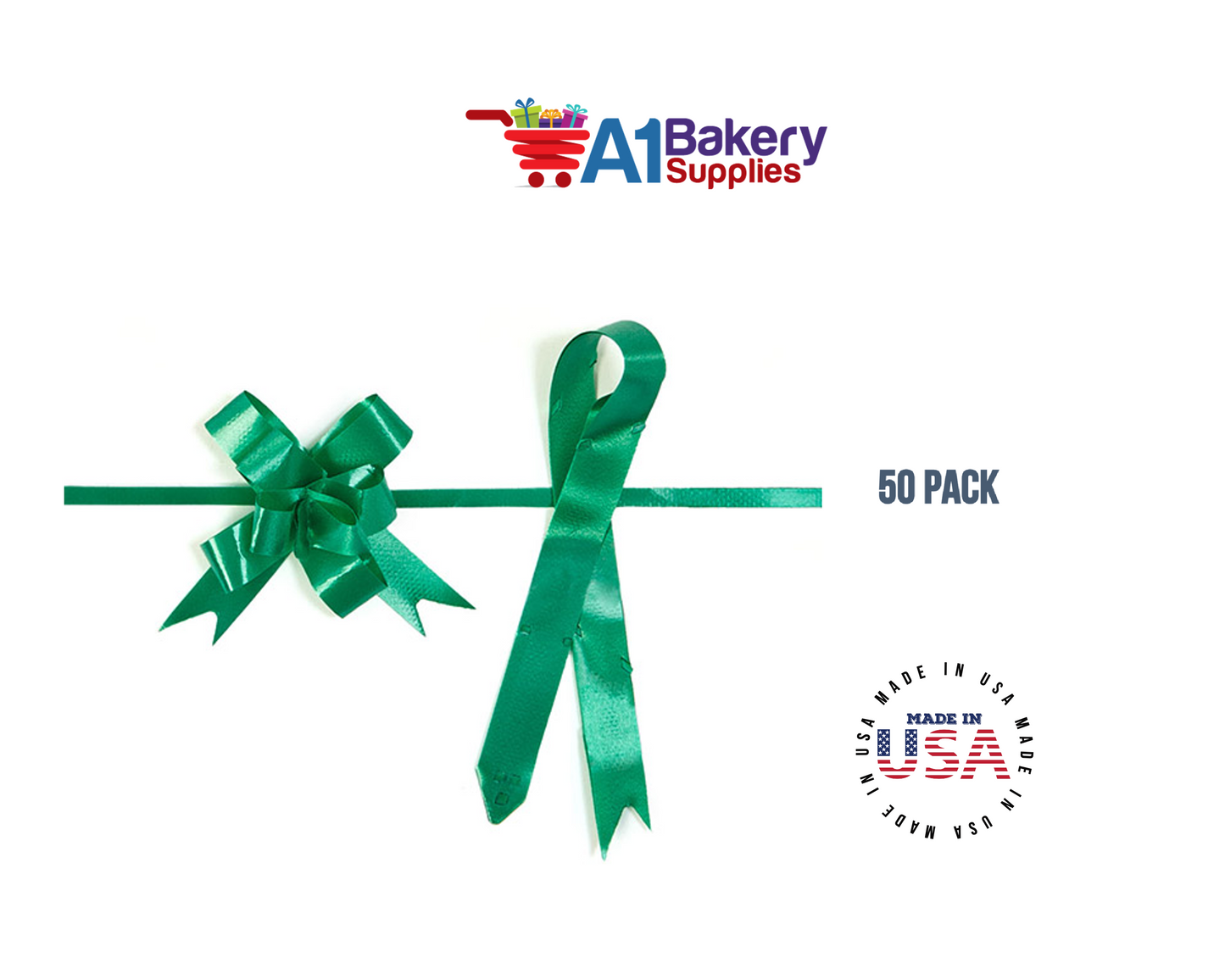 Emerald Green 4" Butterfly pull bows of 50 Pack by A1 Bakery supplies