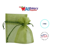 Moss Organza Fabric Gift Bags – Pack of 2 with Size 22.5 x 25 inch by A1 Bakery Supplies