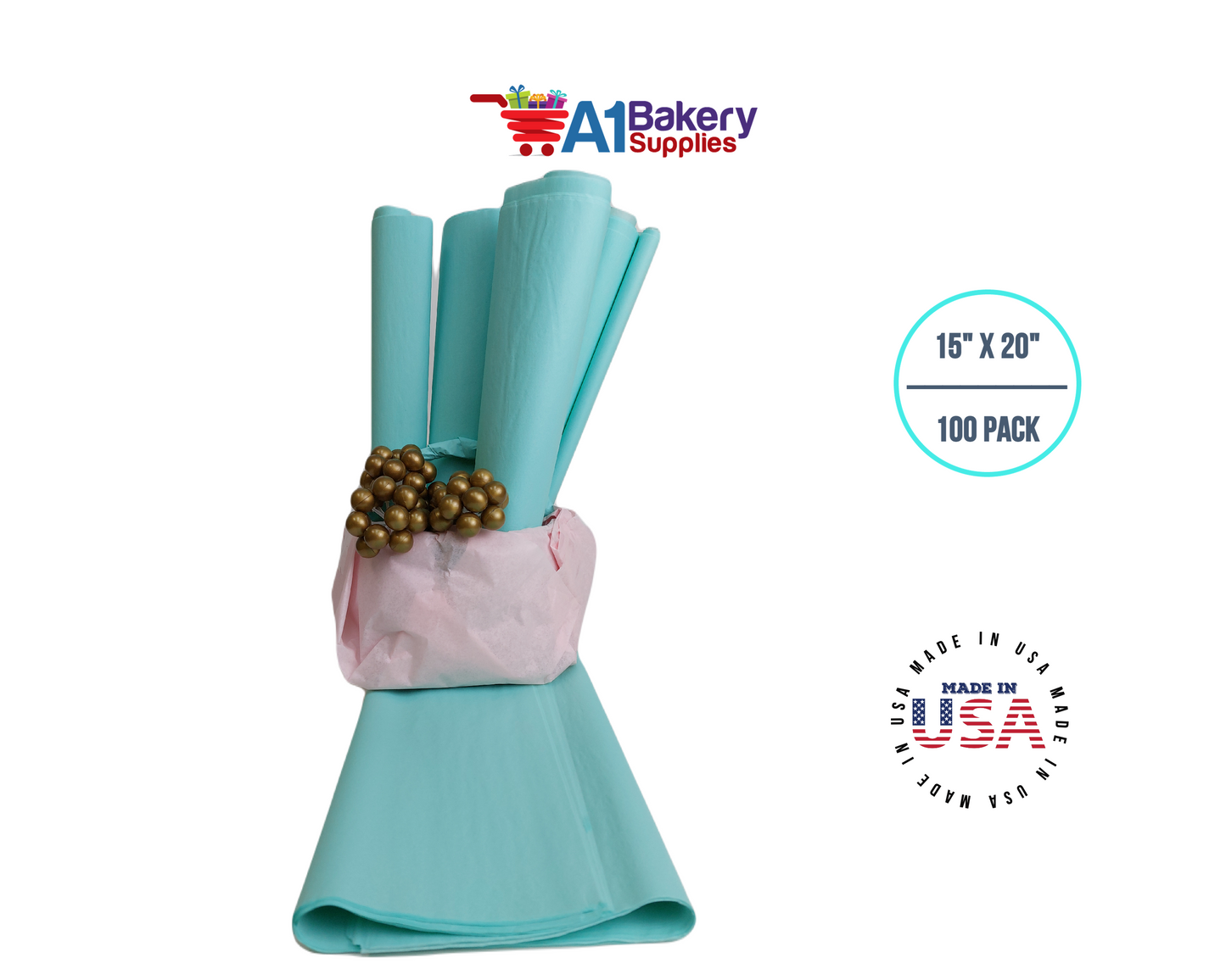 Pistachio Tissue Paper 15 Inch x 20 Inch -100 Sheets Pack