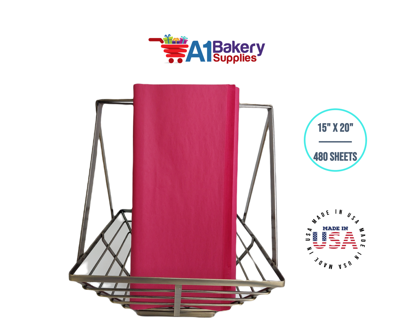 Cranberry Color Tissue Paper 15 Inch x 20 Inch - 480 Sheets