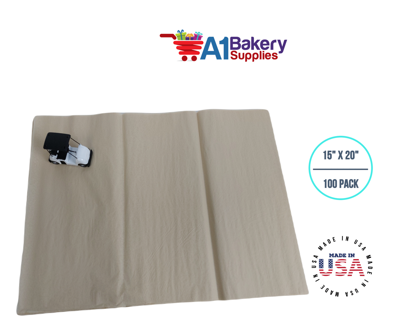 Parchment Tissue Paper Squares, Bulk 100 Sheets, Premium Gift Wrap and Art Supplies for Birthdays, Holidays, or Presents by A1BakerySupplies, Large 15 Inch x 20 Inch