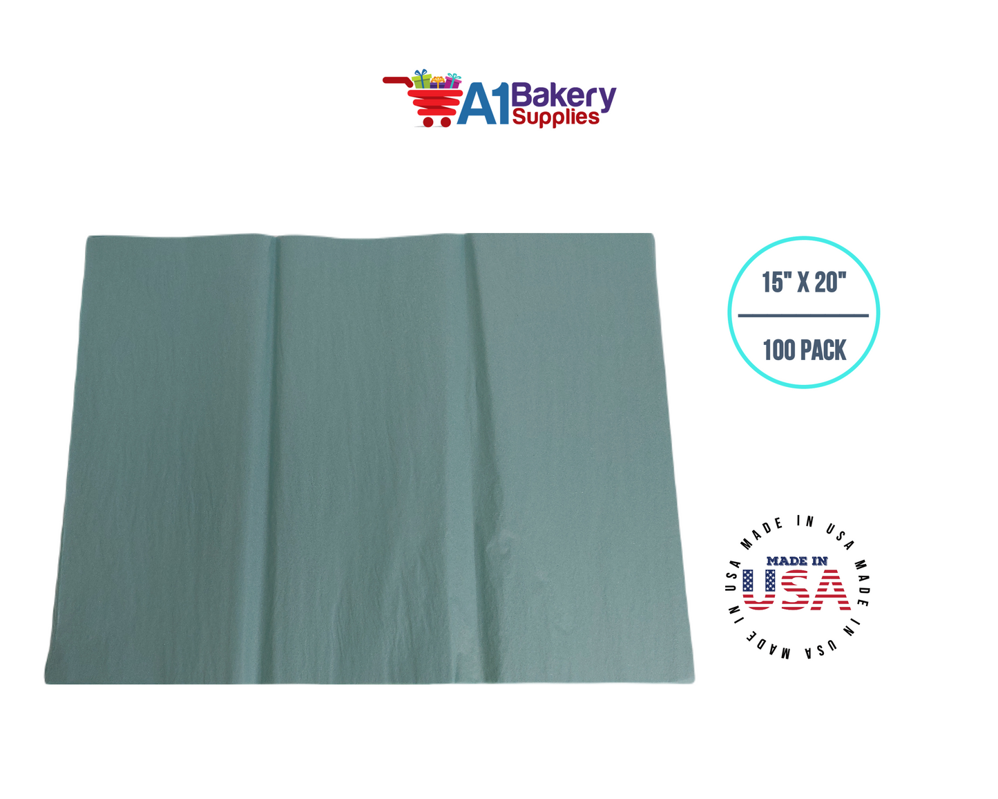 Blue Haze Tissue Paper Squares, Bulk 100 Sheets, Premium Gift Wrap and Art Supplies for Birthdays, Holidays, or Presents by A1BakerySupplies, Large 15 Inch x 20 Inch