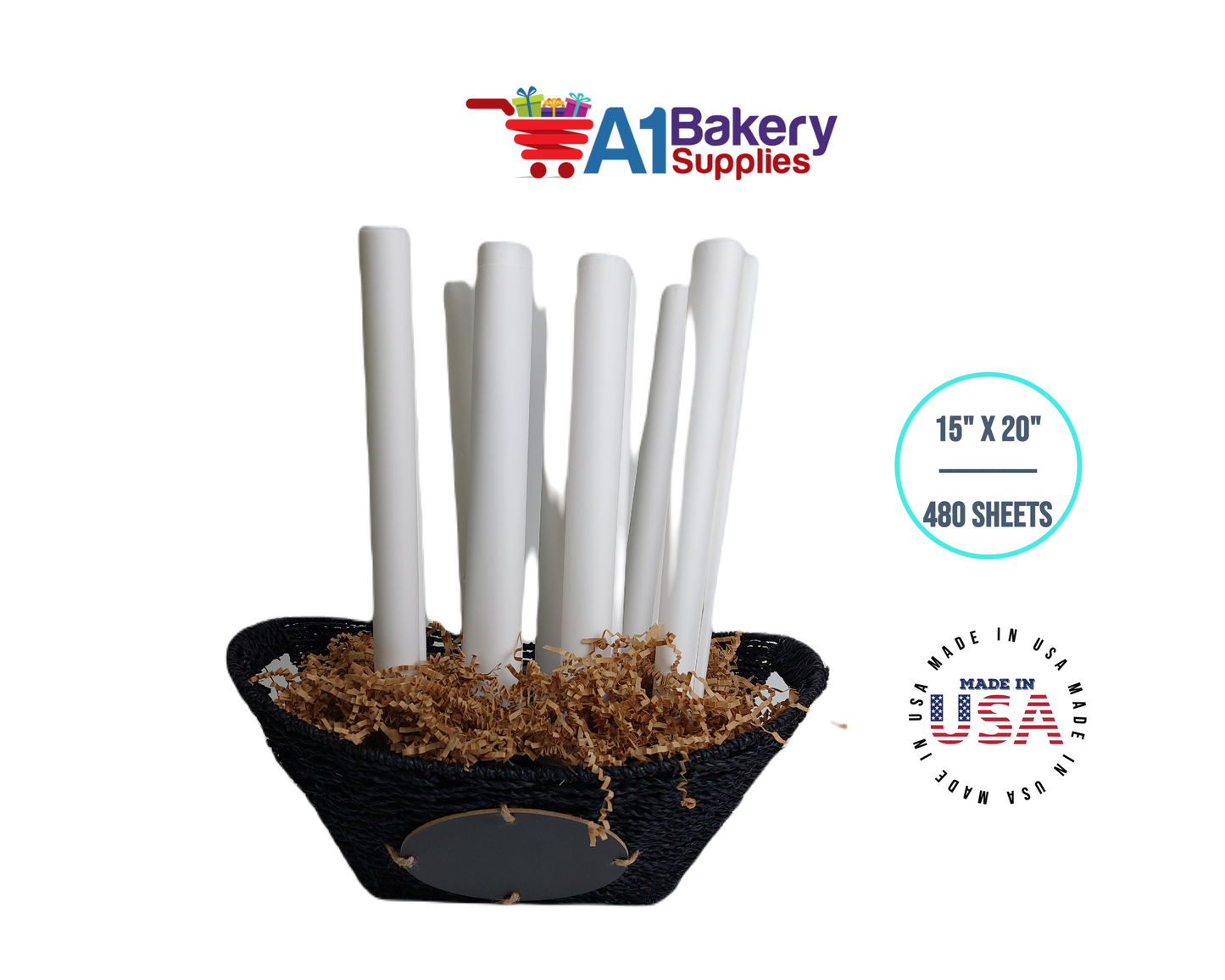 White Tissue Paper Large 15 Inch x 20 Inch - 480 Sheets