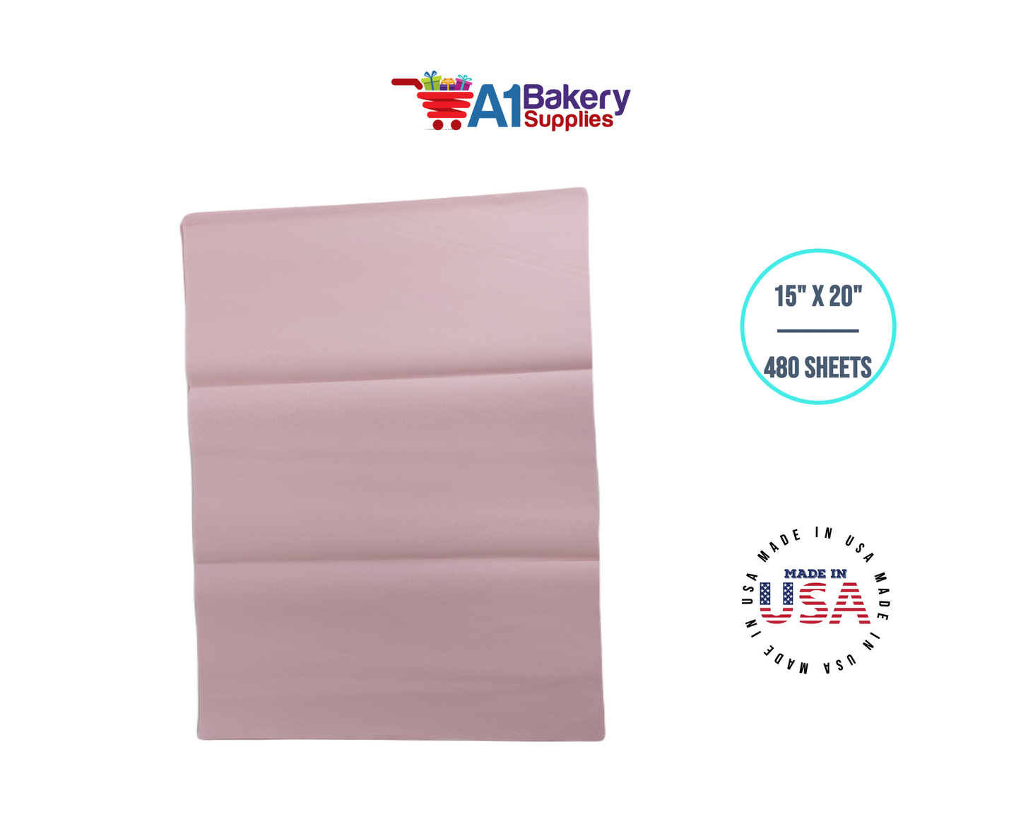Blush Color Tissue Paper 15 Inch x 20 Inch - 480 Sheets