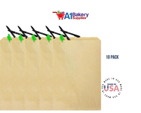 Kraft Brown Flat Paper Merchandise Bags 10 pack by A1 bakery supplies (8.5x11)