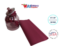 Burgundy Tissue Paper Squares, Bulk 100 Sheets, Premium Gift Wrap and Art Supplies for Birthdays, Holidays, or Presents by A1BakerySupplies, Large 15 Inch x 20 Inch