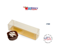 Clear Candy Box with Gold Bottom Insert for 2 Candies truffles Box - 2 Pack