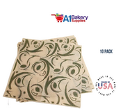 Deli Sandwich Wraps Basket Liners and Food Wrapping Liner Papers by A1 Bakery Supplies of 10 pack (Green Swril)
