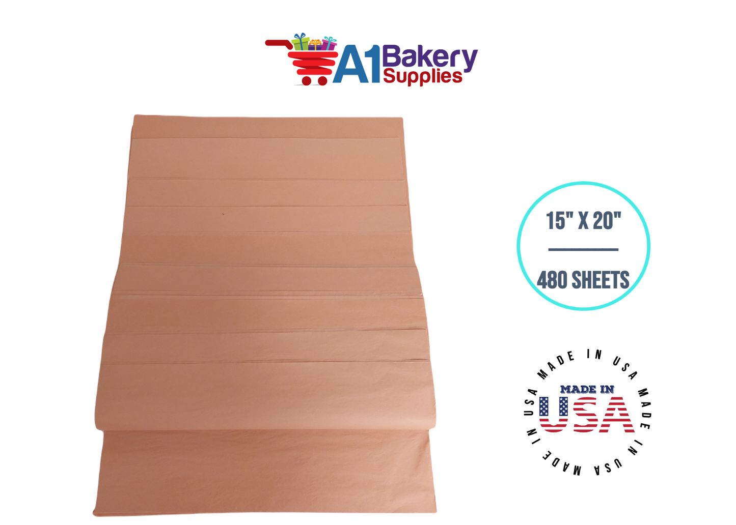 Terra Cotta Tissue Paper Squares Bulk  480 Sheets Premium Gift Wrap and Art Supplies for Birthdays Holidays or Presents by A1 Bakery Supplies Large 15 Inch x 20 Inch