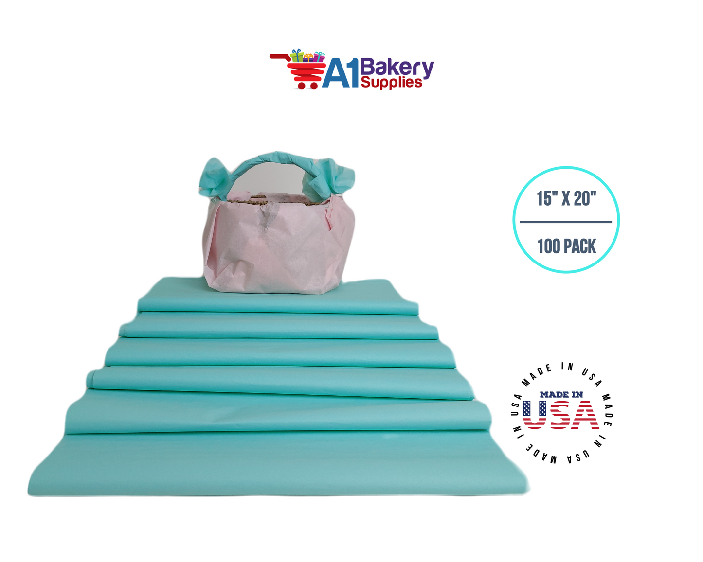 Pistachio Tissue Paper 15 Inch x 20 Inch -100 Sheets Pack