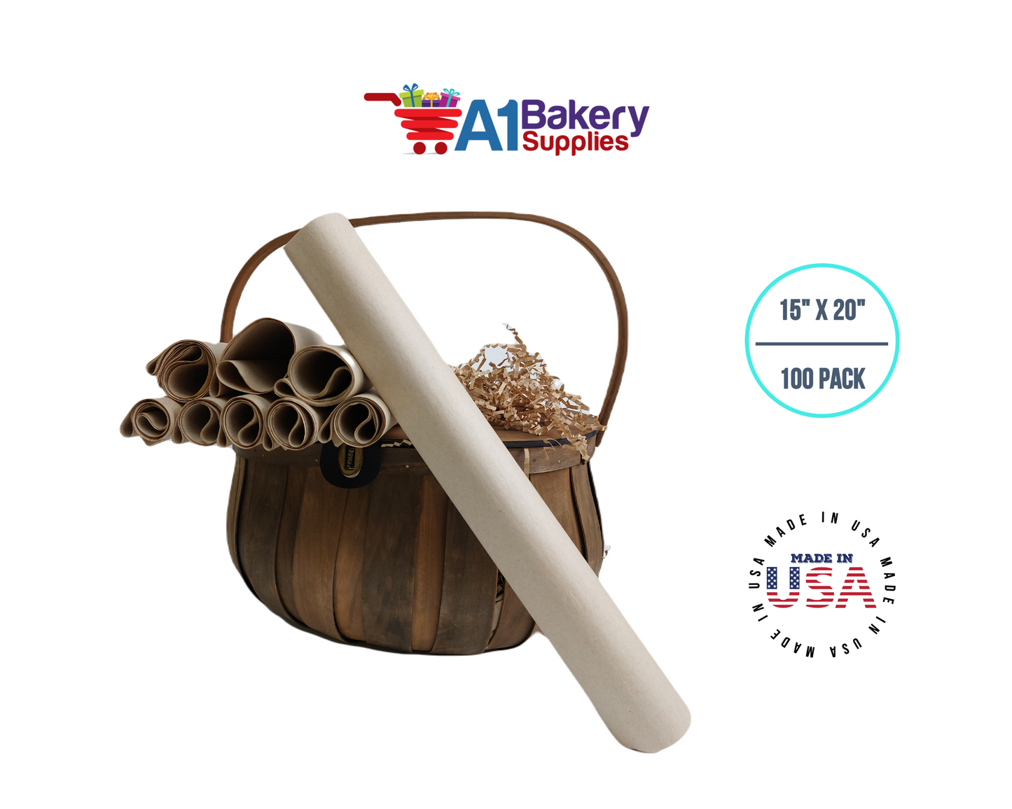 Desert Tan  Tissue Paper Squares, Bulk 100 Sheets, Premium Gift Wrap and Art Supplies for Birthdays, Holidays, or Presents by A1BakerySupplies, Medium 15 Inch x 20 Inch