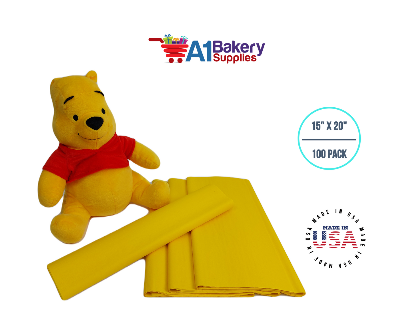 Dandelion Tissue Paper Squares, Bulk 100 Sheets, Premium Gift Wrap and Art Supplies for Birthdays, Holidays, or Presents by A1BakerySupplies, Medium 15 Inch x 20 Inch