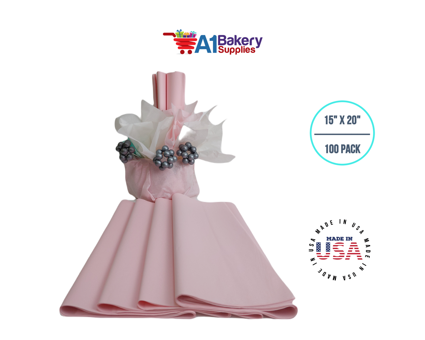 Blush Tissue Paper 15 Inch x 20 Inch - 100 Sheets