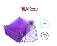 Lavender Organza Fabric Gift Bags – Pack of 2 with Size 22.5 x 25 inch by A1 Bakery Supplies