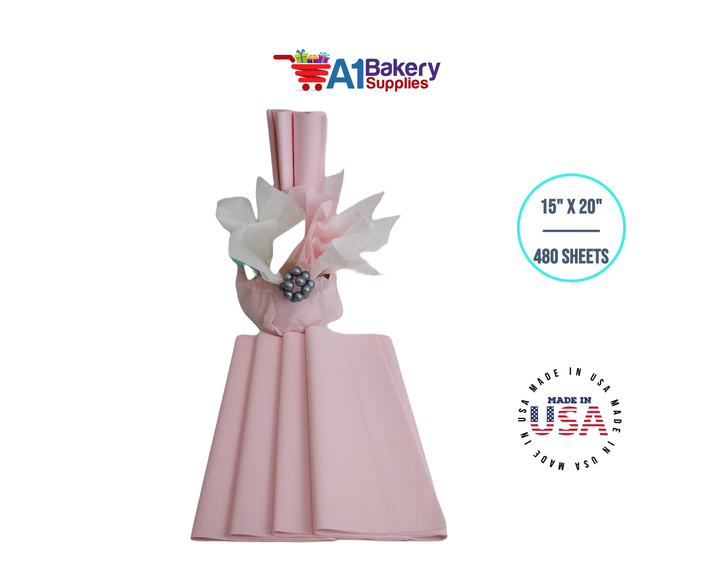 Blush Color Tissue Paper 15 Inch x 20 Inch - 480 Sheets