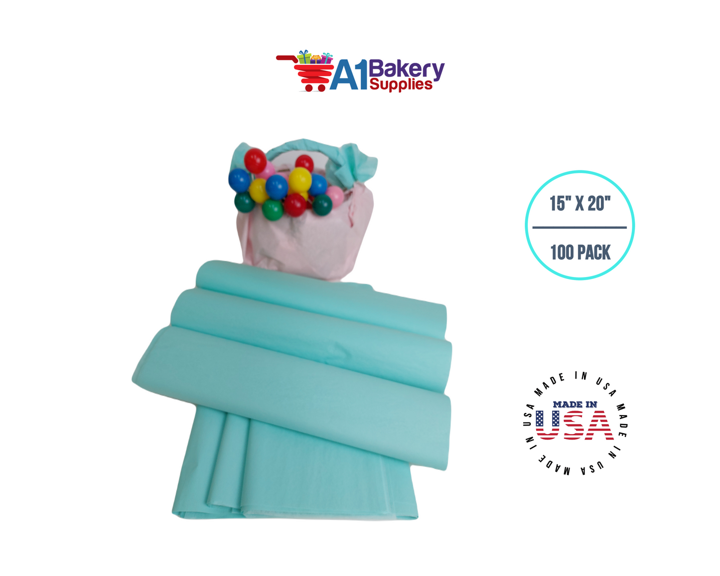 Pistachio Tissue Paper 15 Inch x 20 Inch -100 Sheets Pack