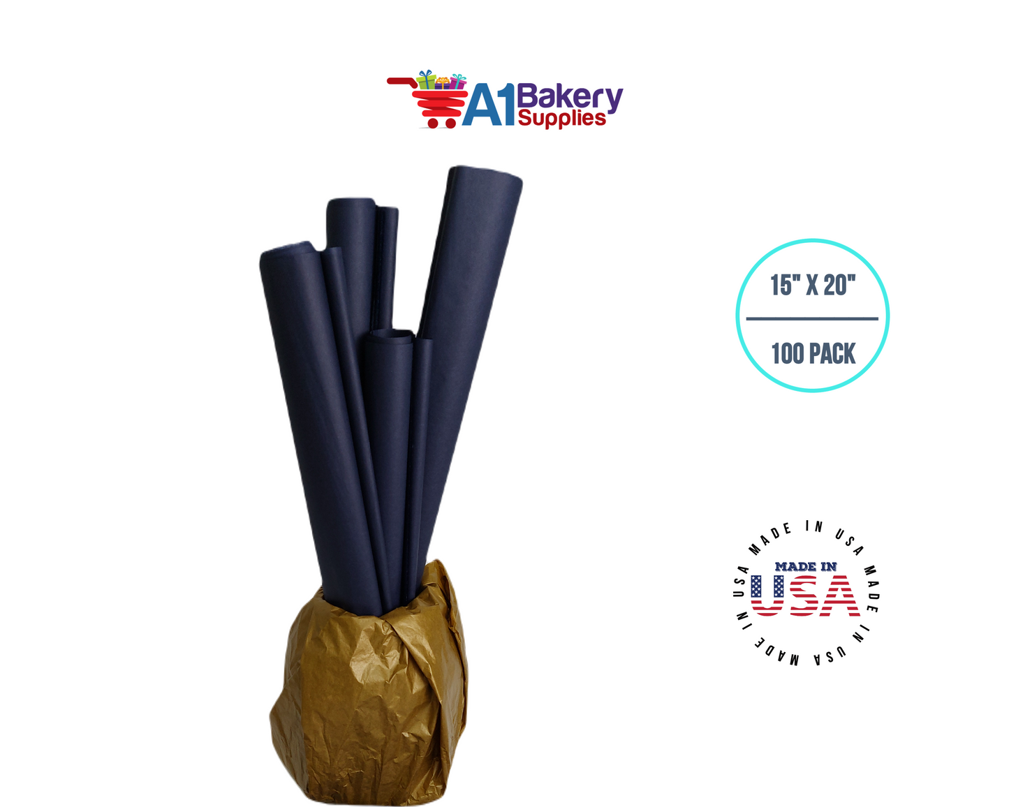 Navy Blue Tissue Paper 15 Inch x 20 Inch - 100 Sheets