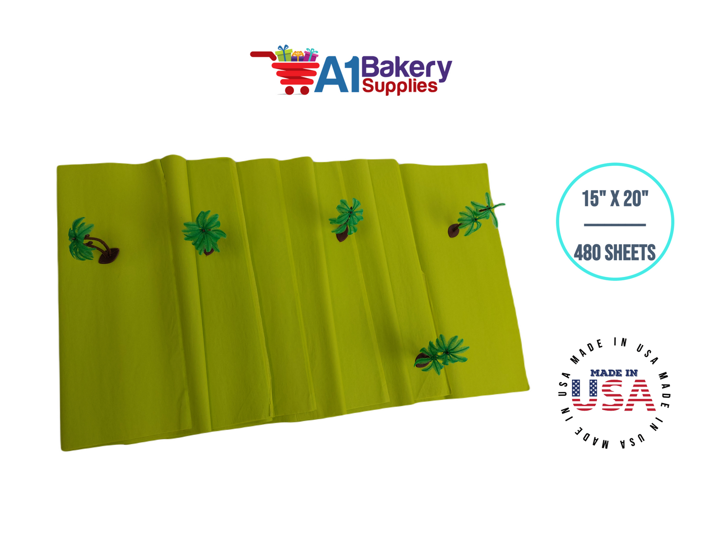 Citrus green Color Tissue Paper 15 Inch x 20 Inch - 480 Sheets