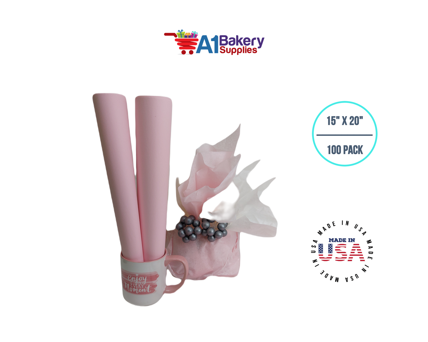 Blush Tissue Paper 15 Inch x 20 Inch - 100 Sheets