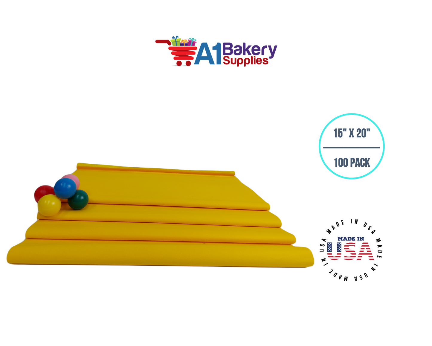 Dandelion Tissue Paper Squares, Bulk 100 Sheets, Premium Gift Wrap and Art Supplies for Birthdays, Holidays, or Presents by A1BakerySupplies, Medium 15 Inch x 20 Inch