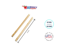 Natural bamboo wood chopsticks 50 pairs/100 count in 9 Inch by A1 Bakery Supplies