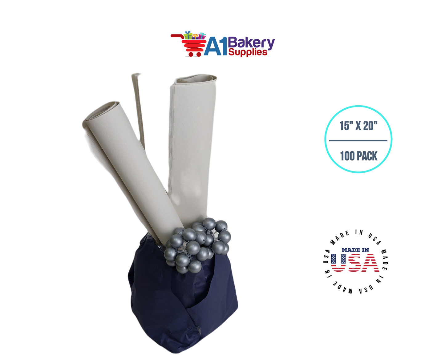 OatMeal Tissue Paper Squares, Bulk 100 Sheets, Premium Gift Wrap and Art Supplies for Birthdays, Holidays, or Presents by A1BakerySupplies, Large 15 Inch x 20 Inch