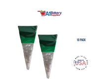 Green Cellophane Cone Bags for Treat & Favor 6 Inch X 12 Inch 10 Pack by A1 Bakery supplies