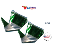 Green Cellophane Cone Bags for Treat & Favor 6 Inch X 12 Inch 10 Pack by A1 Bakery supplies