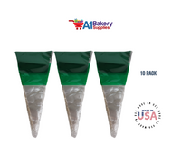 Green Cellophane Cone Bags for Treat & Favor 6 Inch X 12 Inch 10 Pack by A1 Bakery supplies