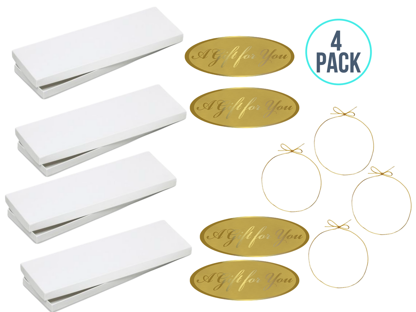 Tie Box 4 pack Gold Strings A GIft For You Tags
