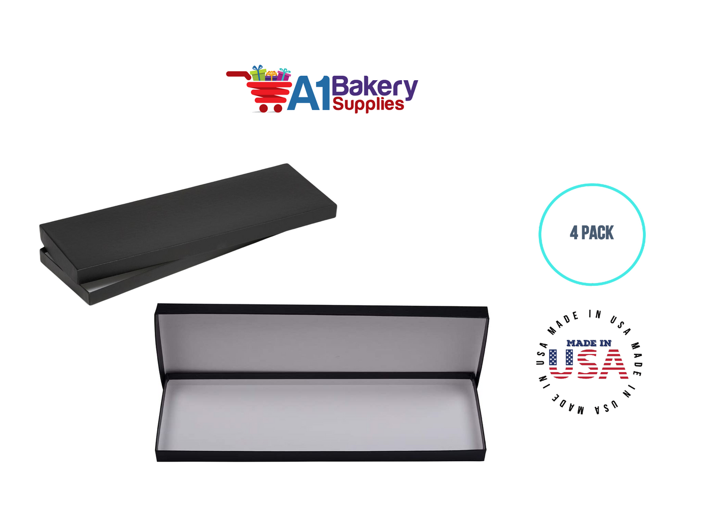 Men Tie Boxes Gift Boxes Black Color 4 Pack