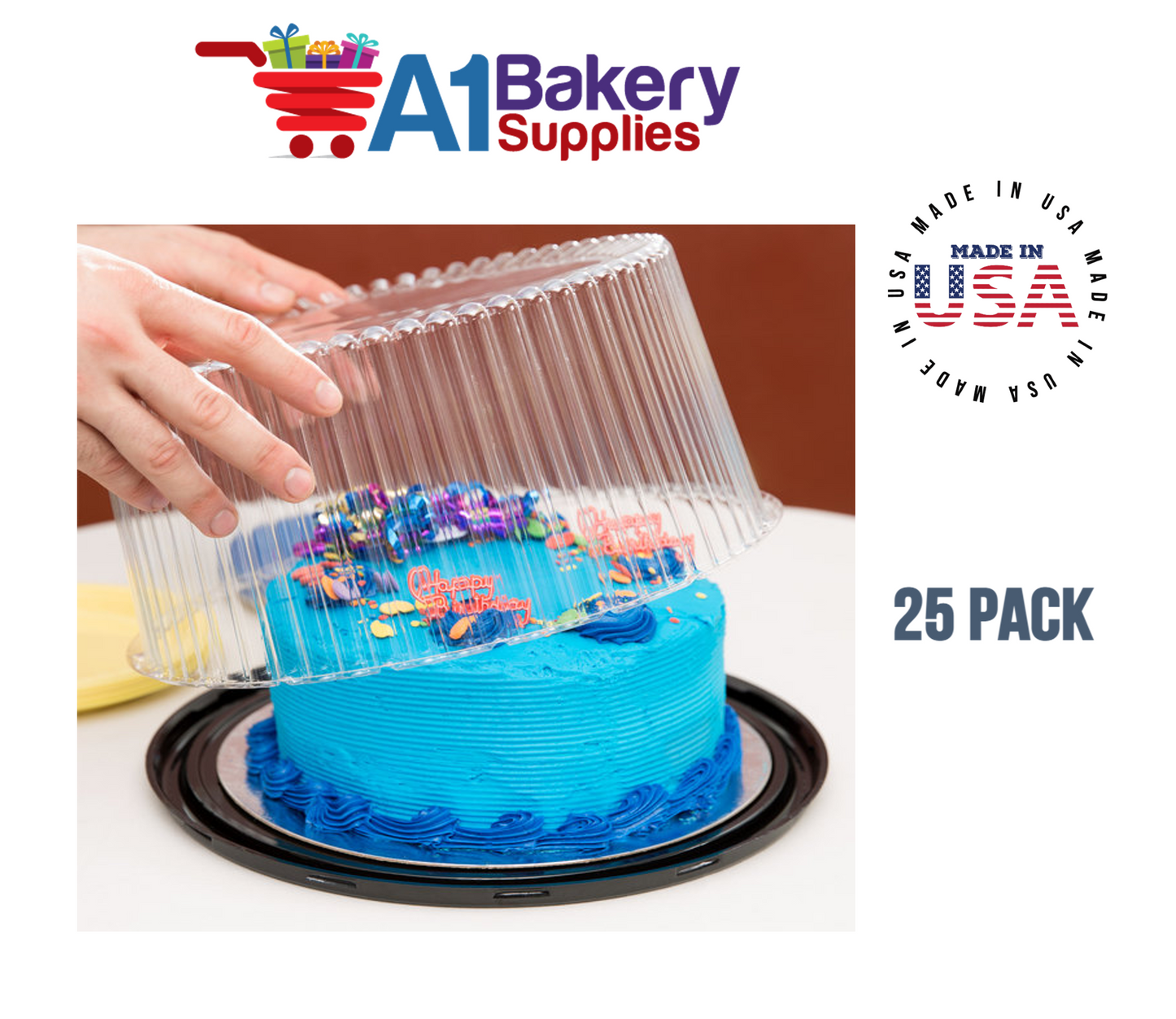 Cake domes Cake Box 10 to 11 Inch Double Layer Clear Cake Container Dome and Base Carry & Display Storage Box